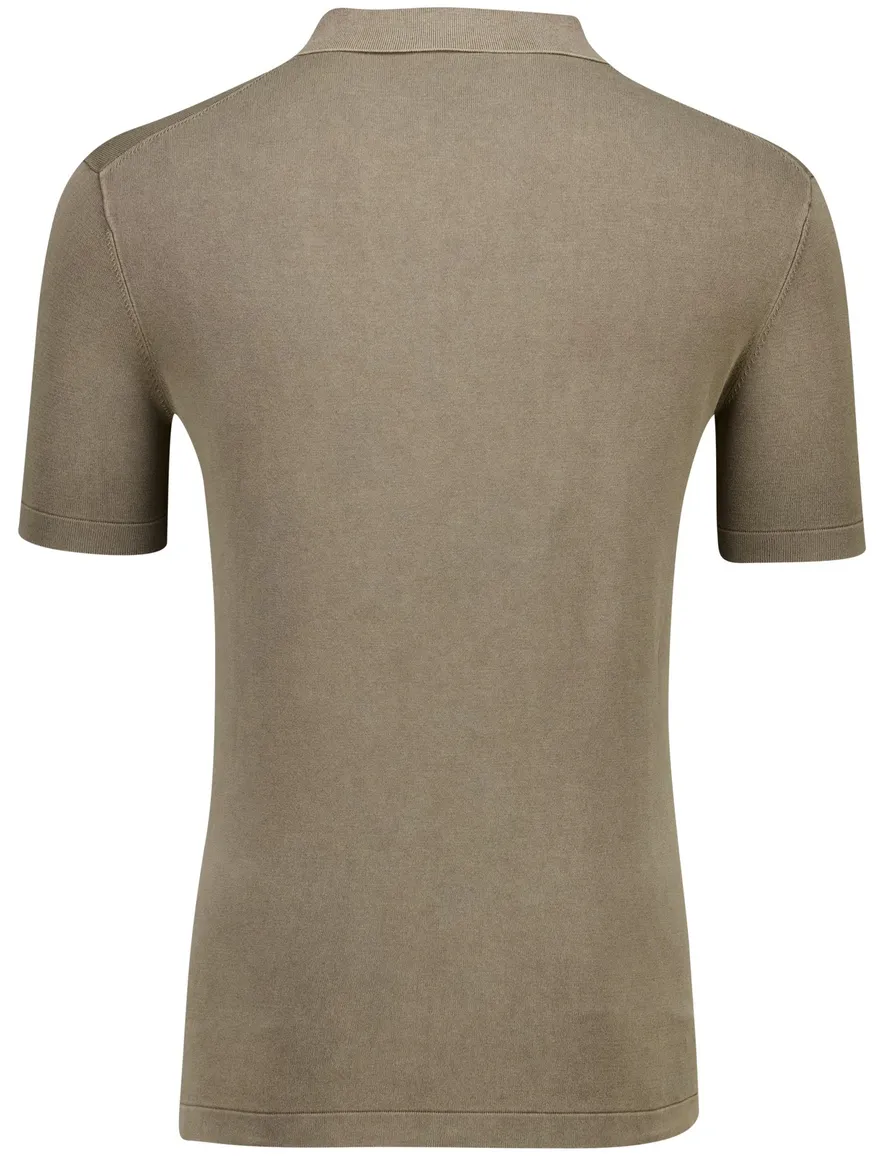 Thomas Maine polo bruin normale fit katoen effen