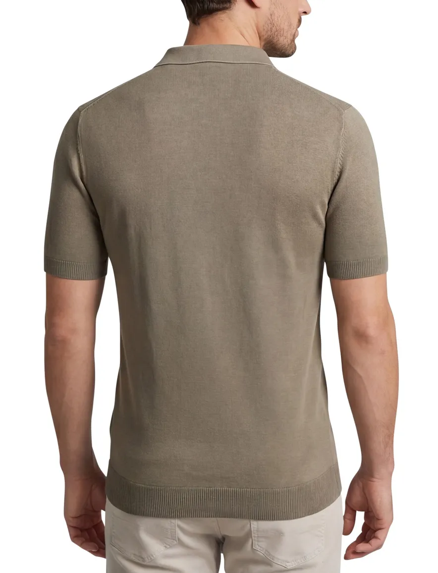 Thomas Maine polo bruin normale fit katoen effen
