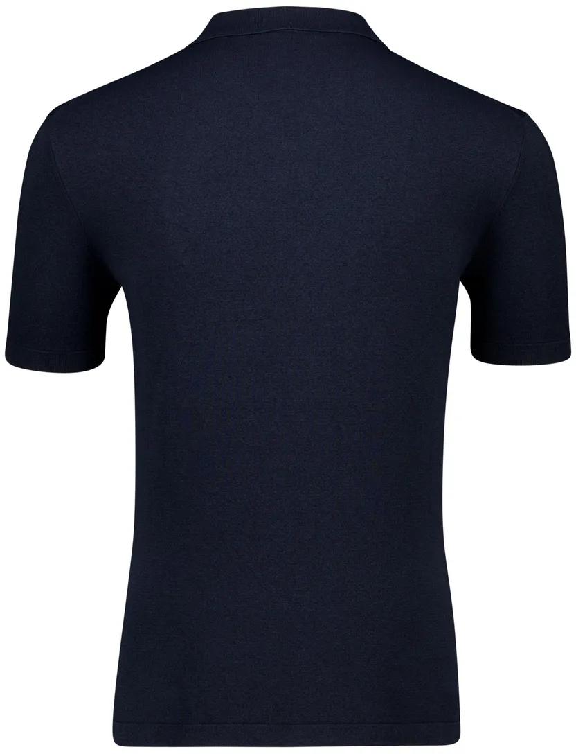 Thomas Maine polo donkerblauw v-hals katoen