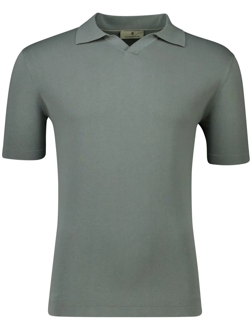 Thomas Maine poloshirt groen effen normale fit katoen