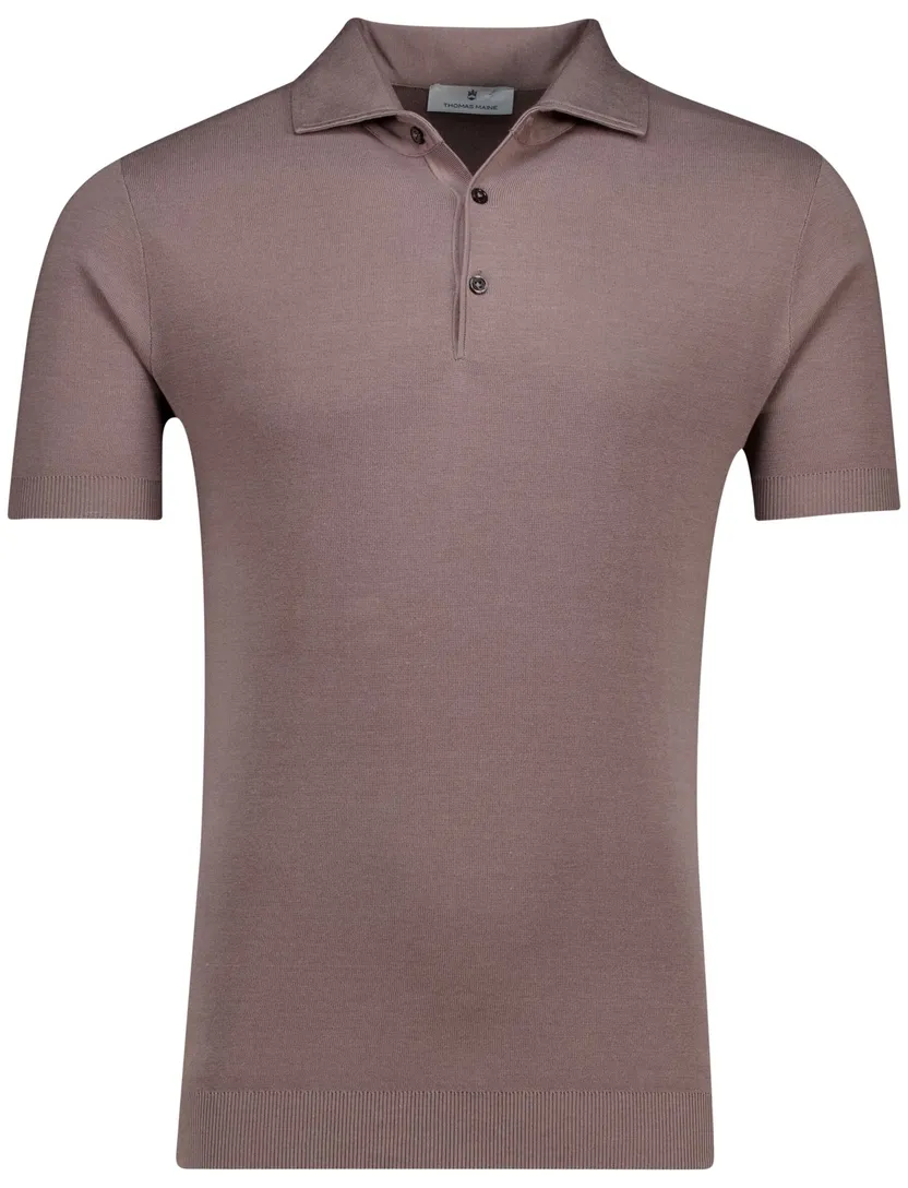 bruine Thomas Maine polo korte mouw normale fit