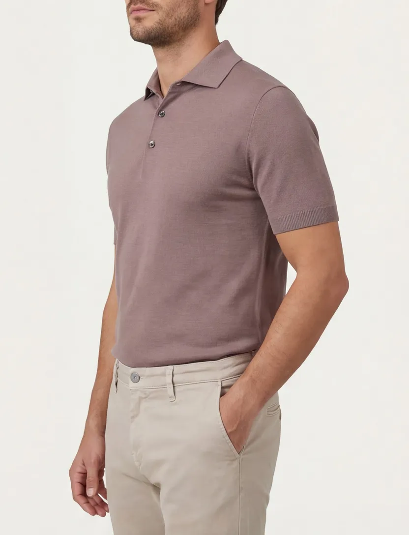 bruine Thomas Maine polo korte mouw normale fit