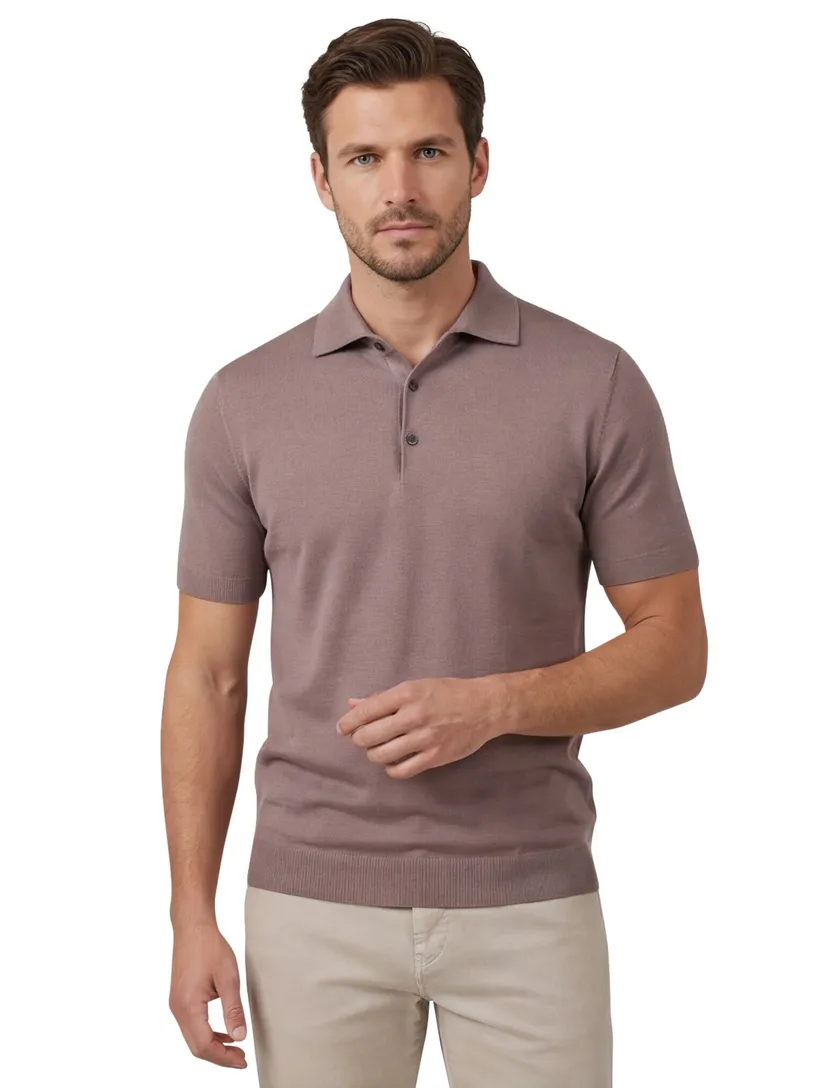 bruine Thomas Maine polo korte mouw normale fit