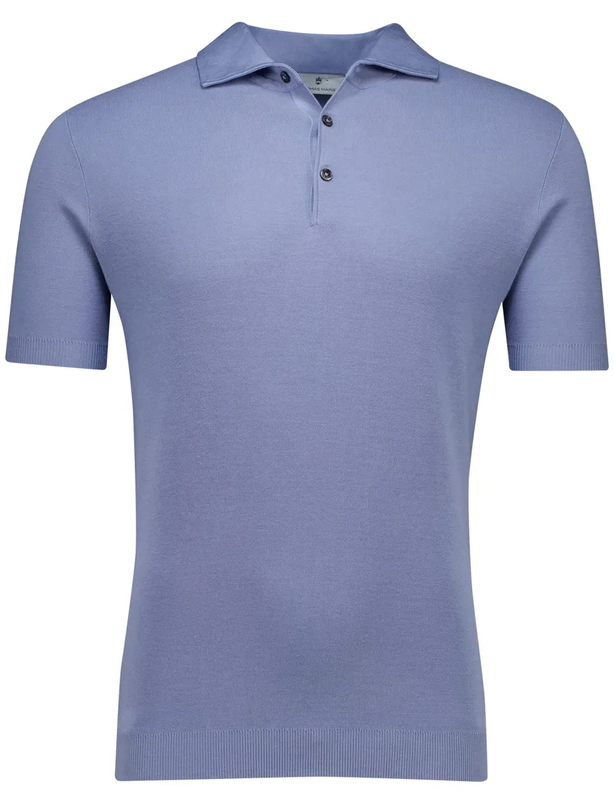 Thomas Maine polo blauw lyocell