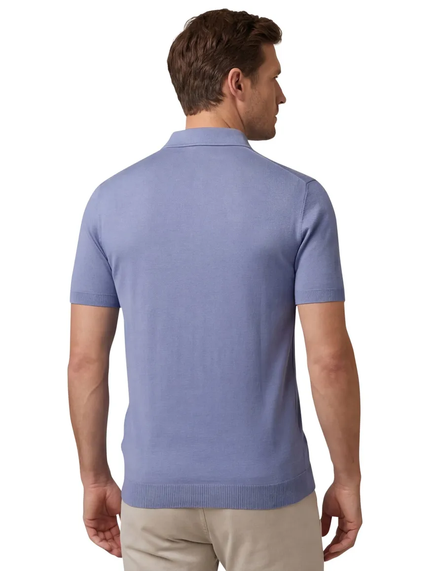 Thomas Maine polo blauw lyocell