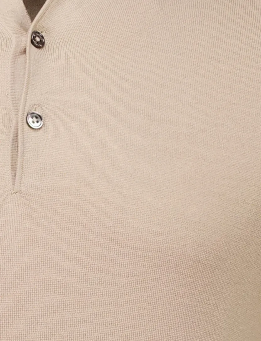 Thomas Maine polo beige gebreid normale fit
