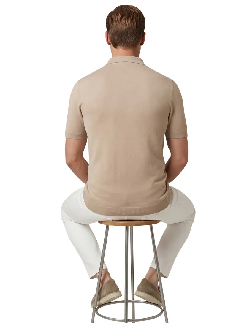 Thomas Maine polo beige gebreid normale fit