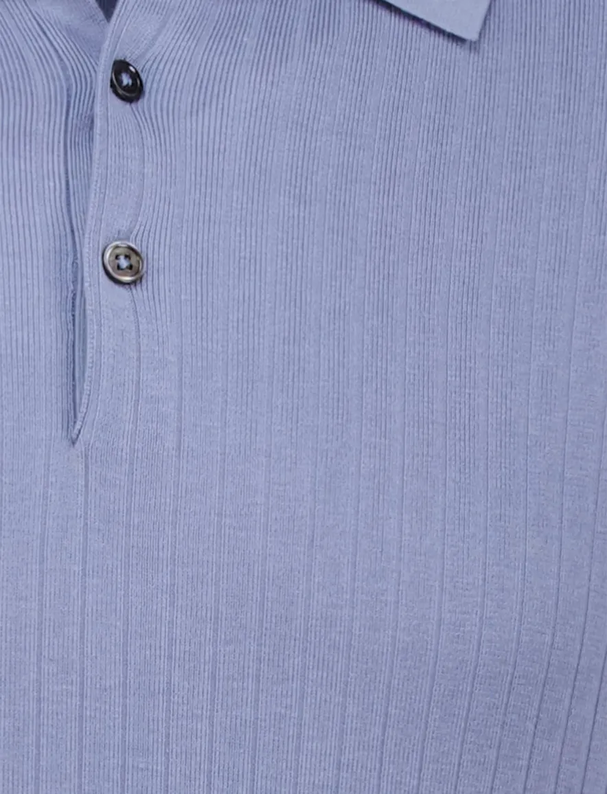 Thomas Maine polo trui korte mouw lichtblauw