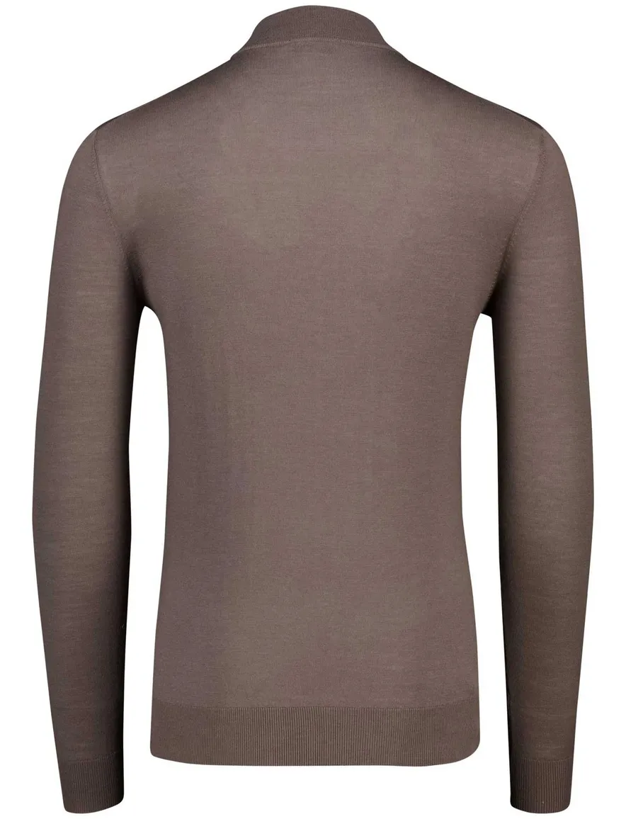Thomas Maine trui bruin half-zip