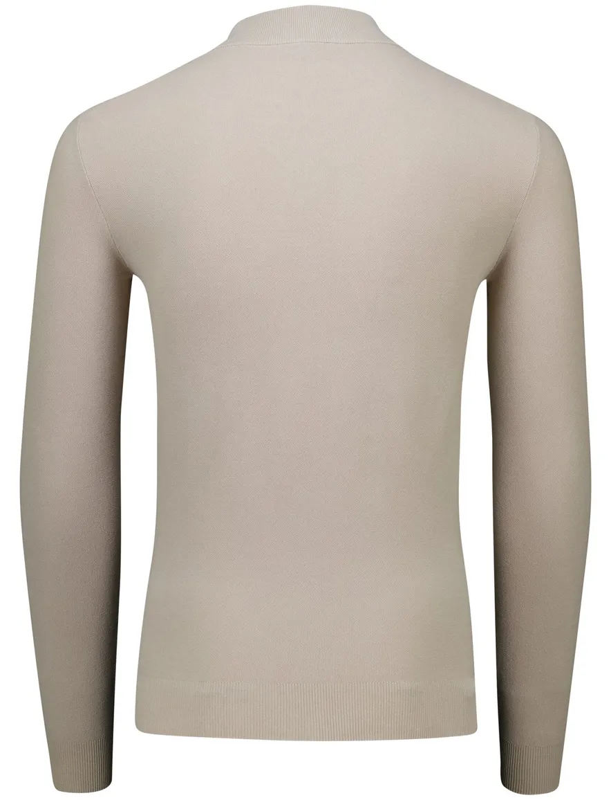Thomas Maine trui half zip beige