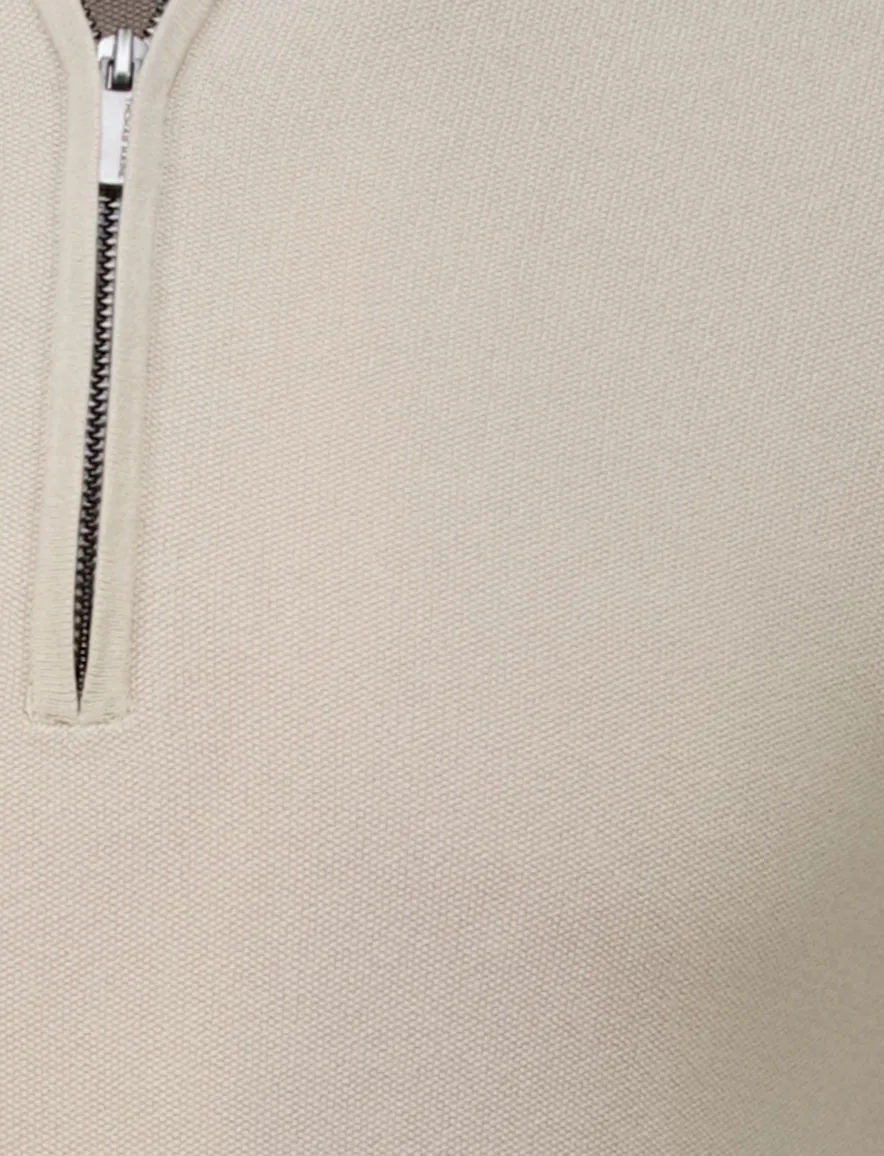 Thomas Maine trui half zip beige