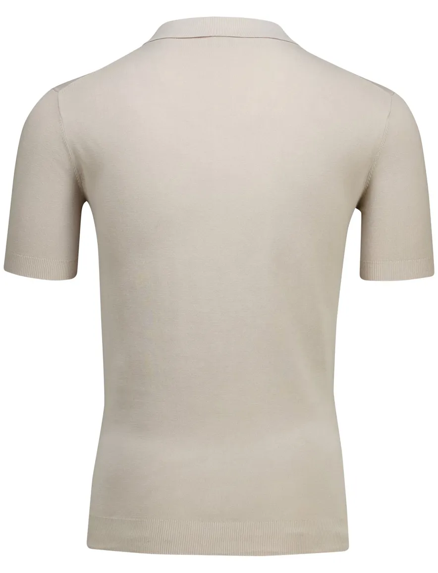 Thomas Maine trui polo beige normale fit katoen