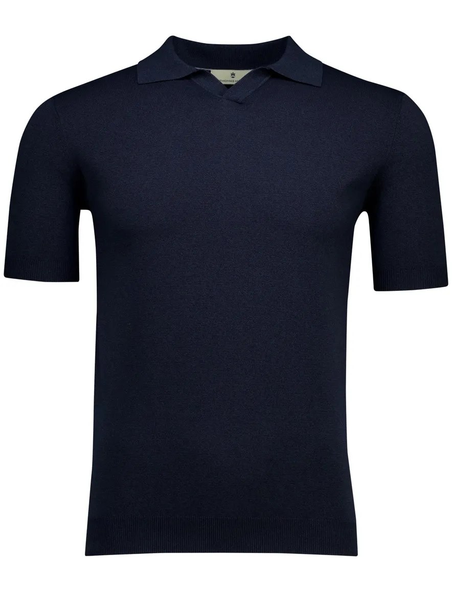 Thomas Maine polo v-hals donkerblauw normale fit