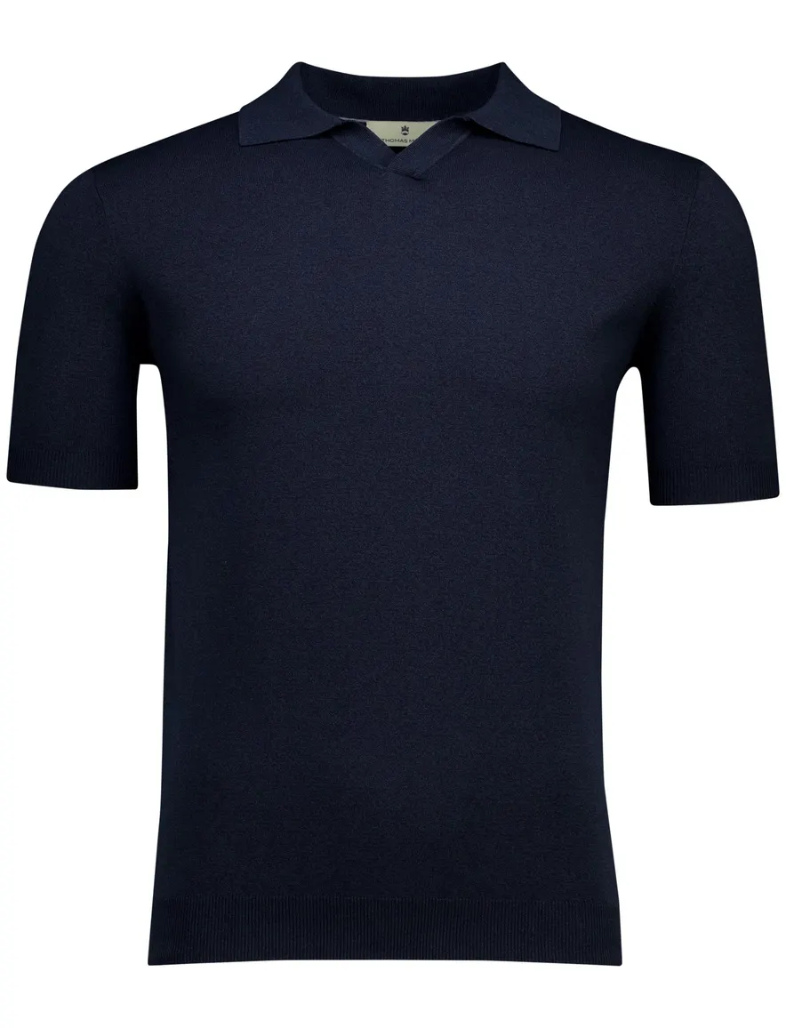 Thomas Maine polo v-hals donkerblauw normale fit