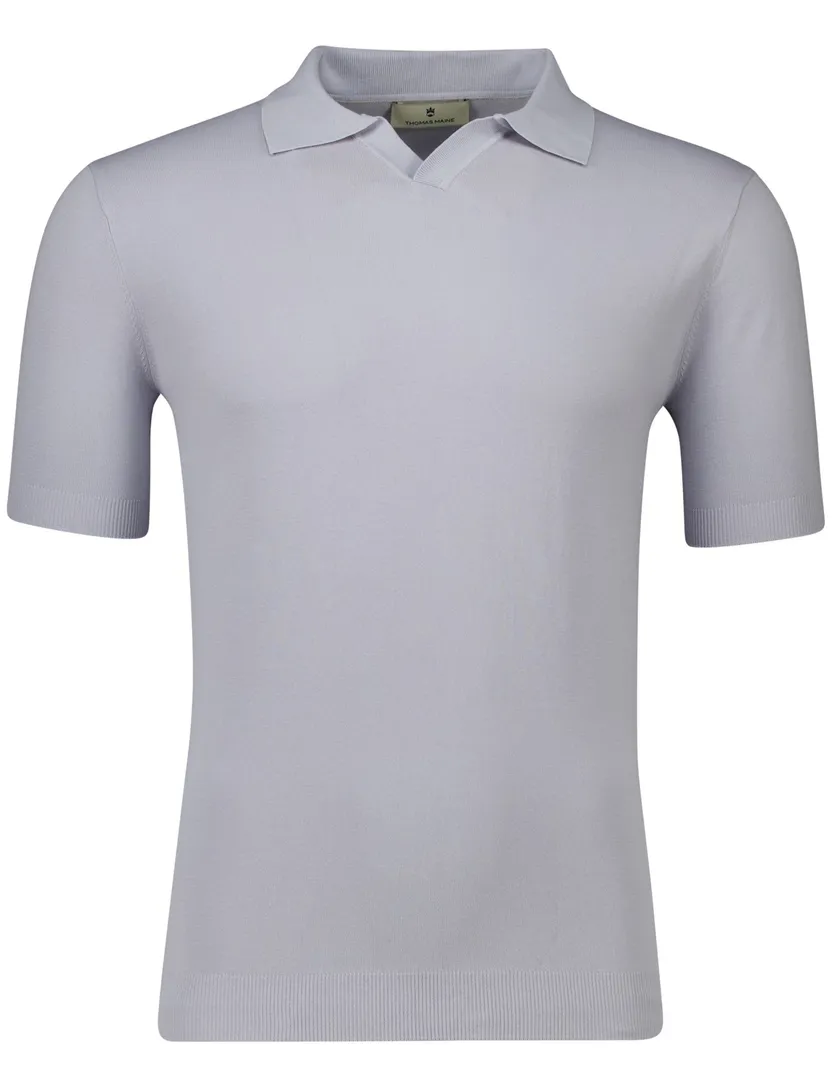 katoenen Thomas Maine poloshirt grijs effen normale fit