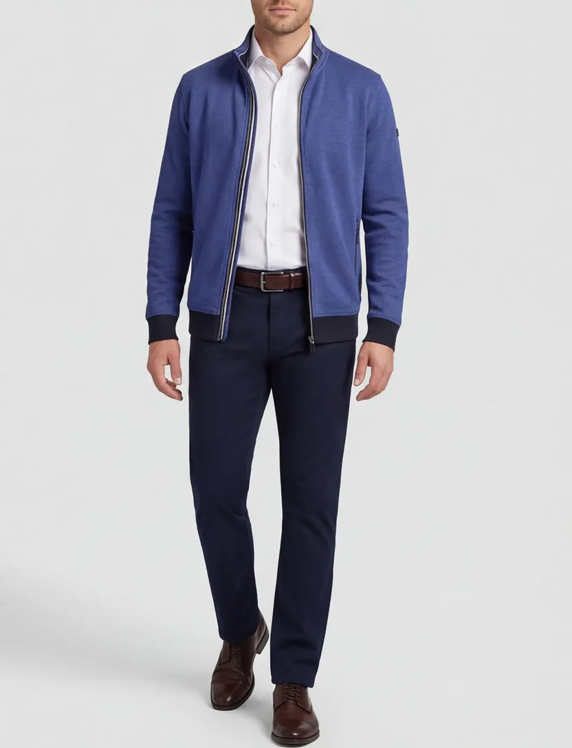 Baileys vest donkerblauw 100% katoen met rits
