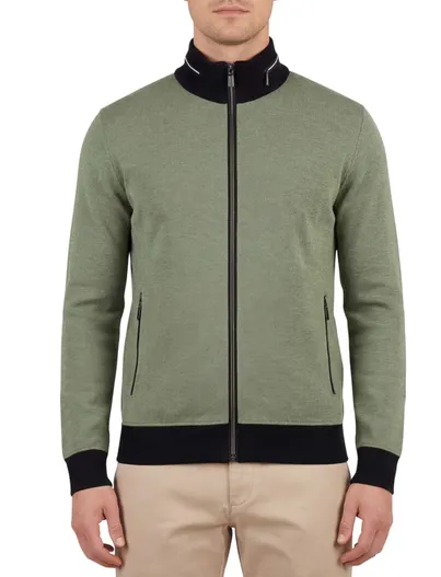 Baileys Baileys vest groen effen katoen