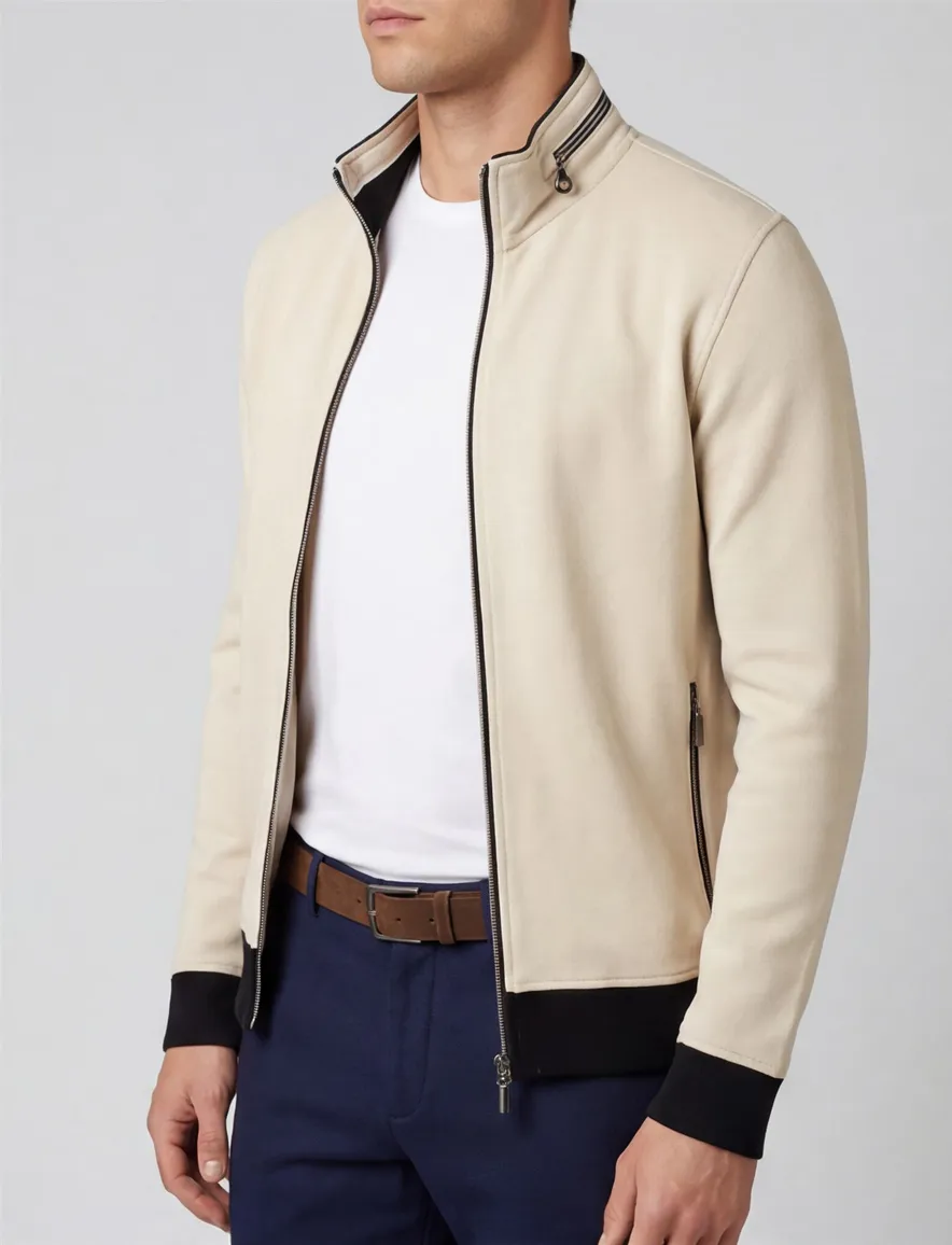 Baileys vest beige katoen effen rits