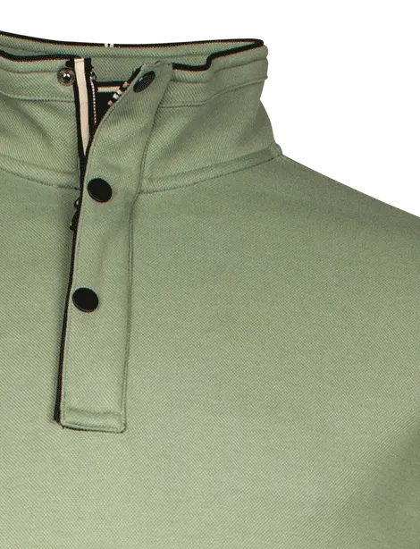 Baileys trui half zip groen katoen