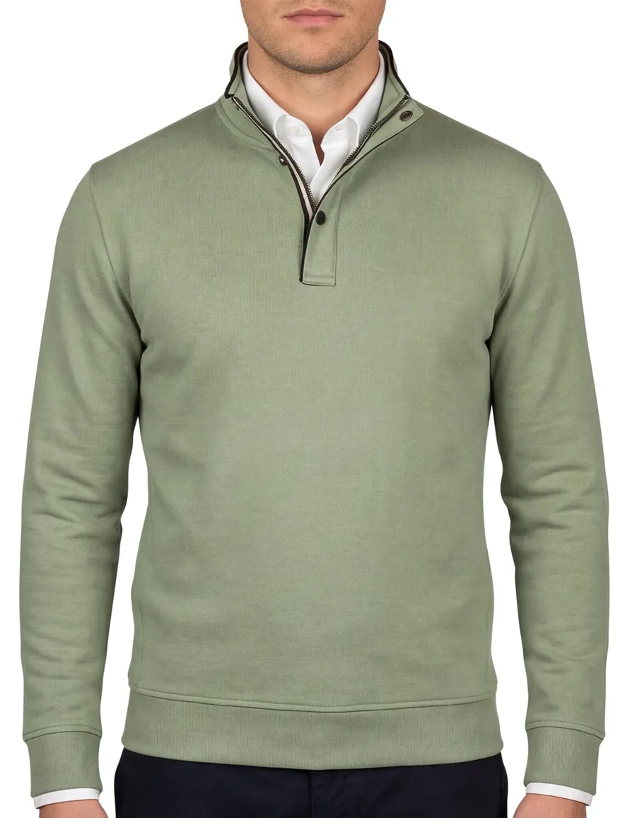 Baileys trui half zip groen katoen