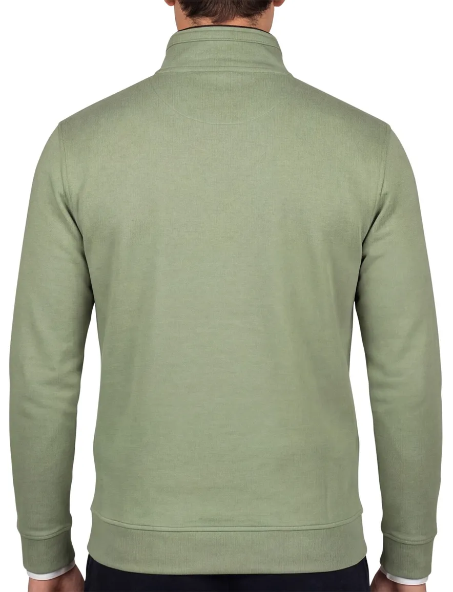 Baileys trui half zip groen katoen