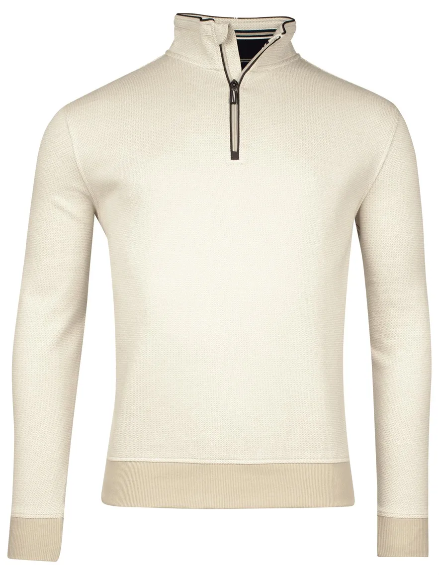 Baileys trui half zippper beige