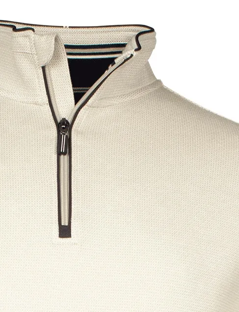 Baileys trui half zippper beige