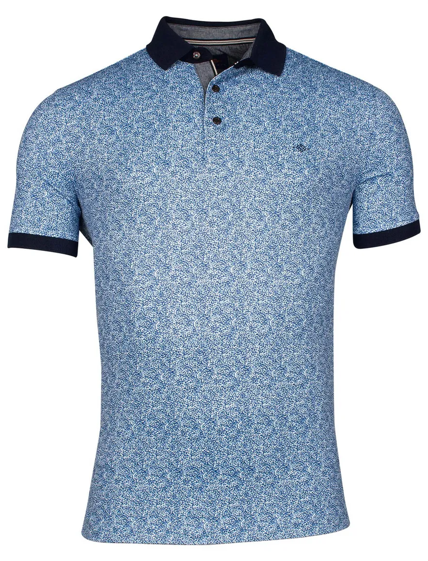 Baileys polo blauw geprint