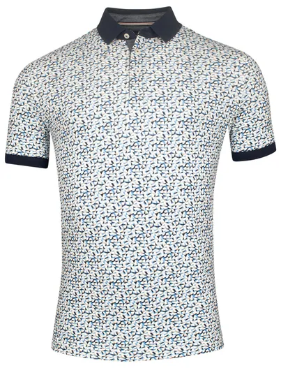 Baileys Baileys polo blauw geprint korte mouw