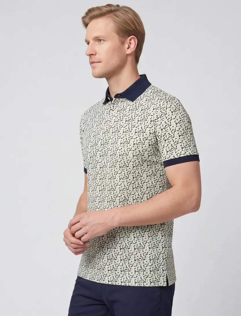 Baileys polo groen geprint multicolor