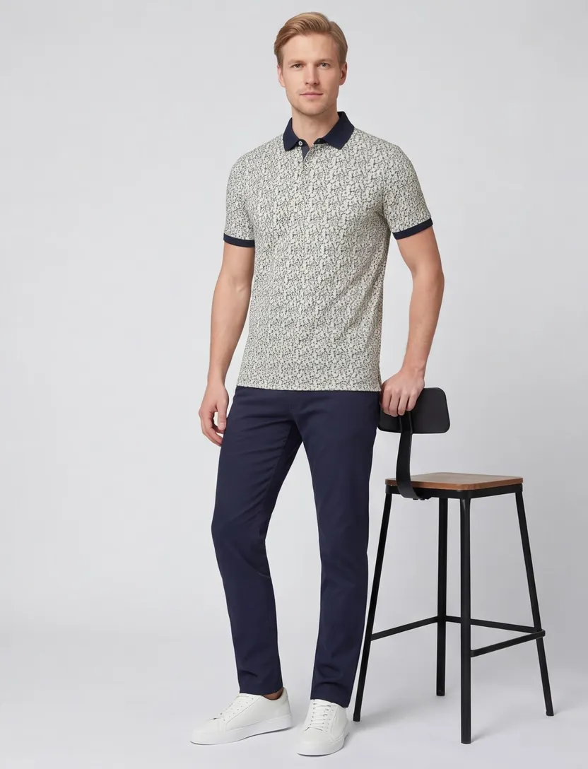 Baileys polo groen geprint multicolor