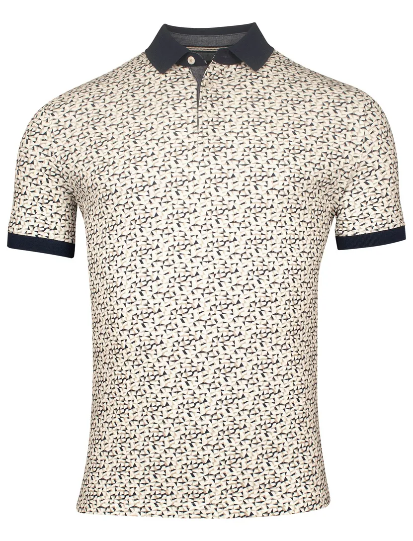 Baileys polo beige geprint multicolor