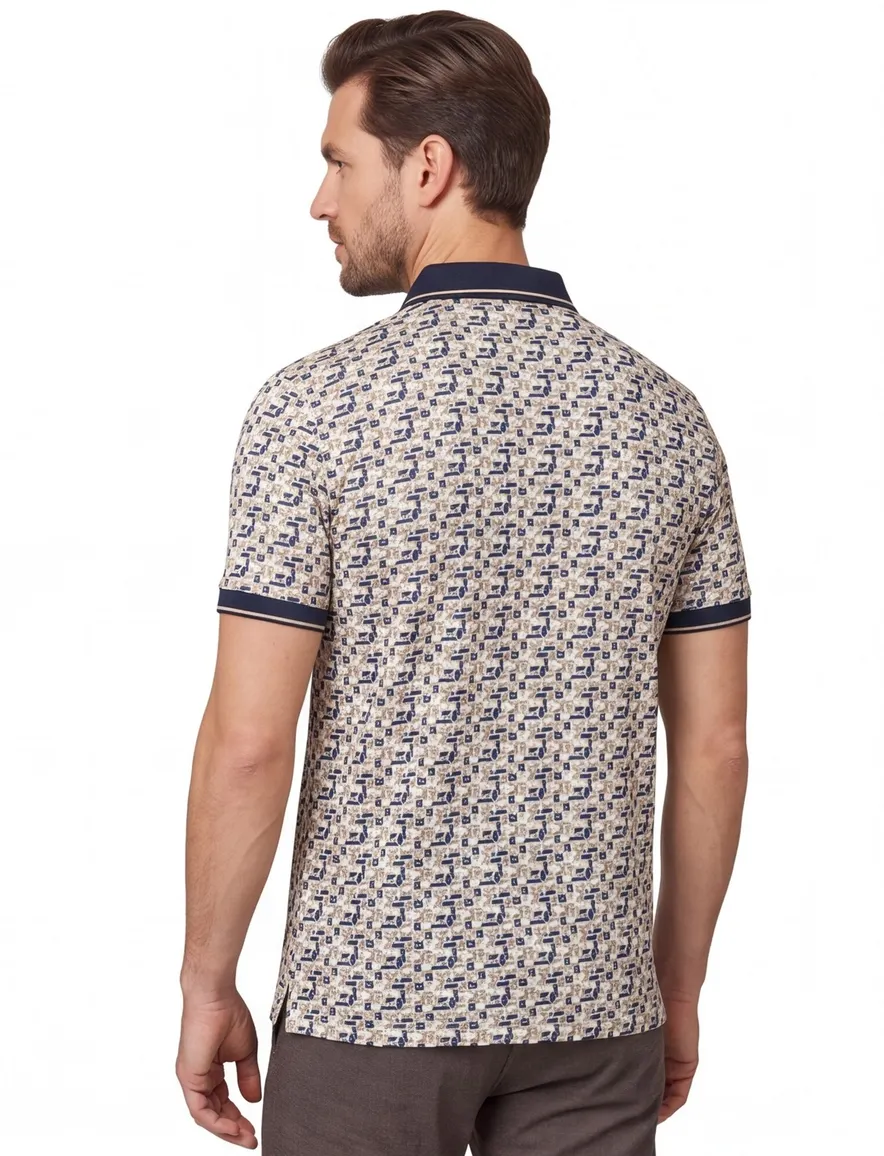 Baileys polo beige geprint