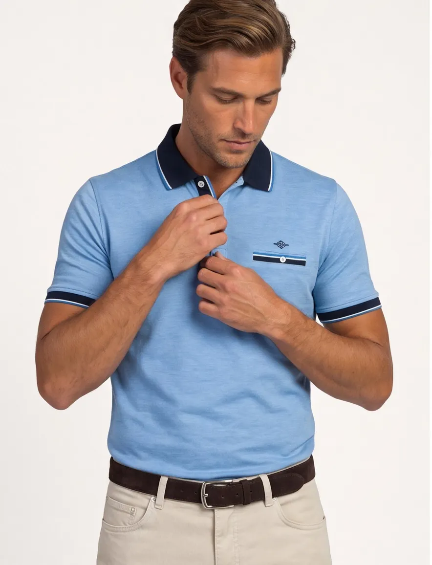 Baileys polo blauw gemêleerd