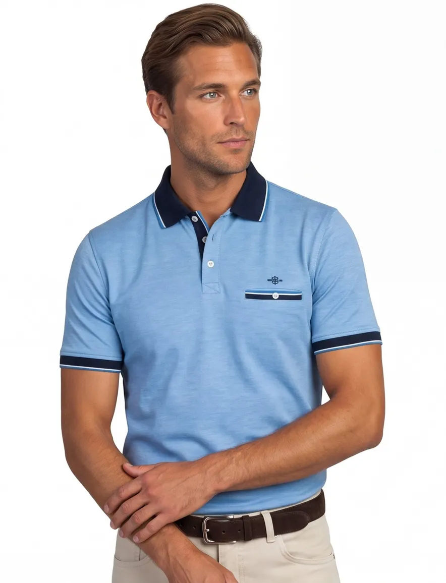Baileys polo blauw gemêleerd