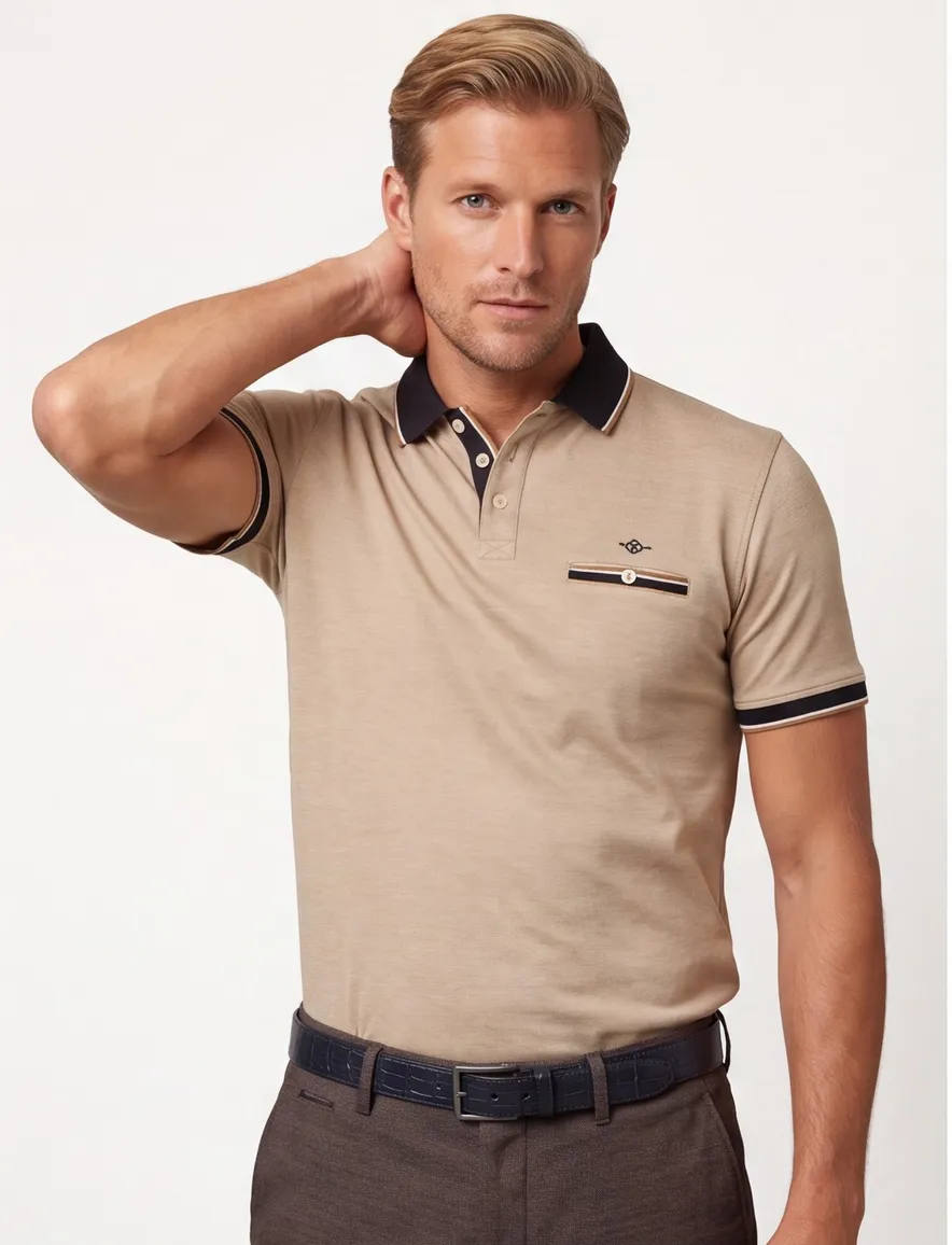Baileys polo beige gemêleerd