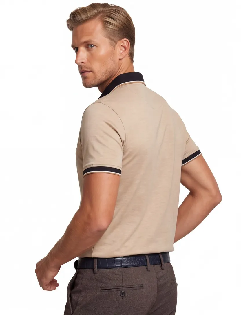 Baileys polo beige met borstzak