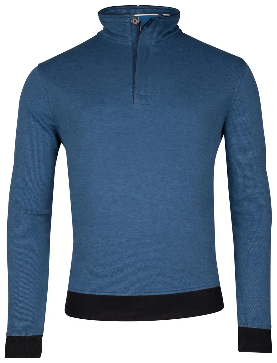Baileys trui half zipper donkerblauw
