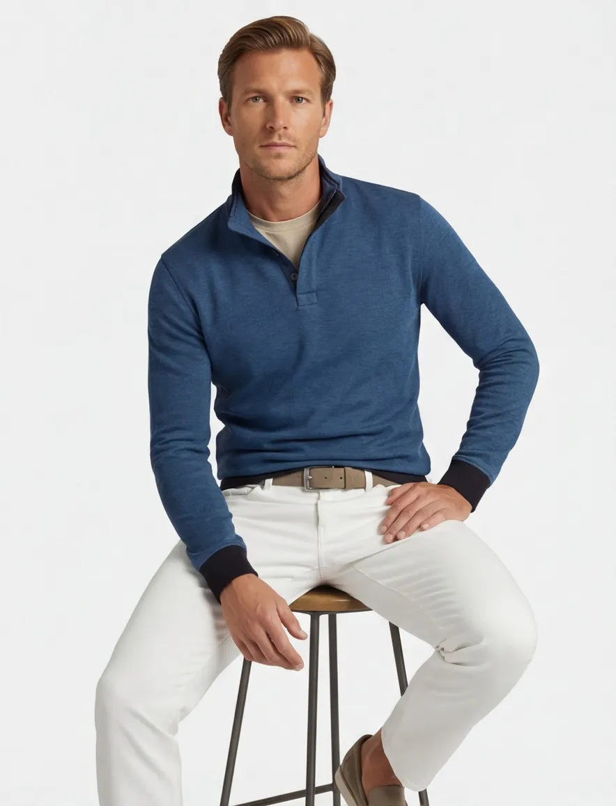 Baileys trui half zipper donkerblauw