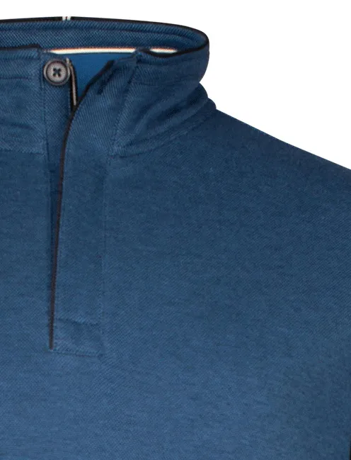 Baileys trui katoen half zip donkerblauw