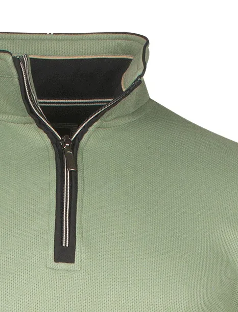 Baileys trui half zip groen katoen