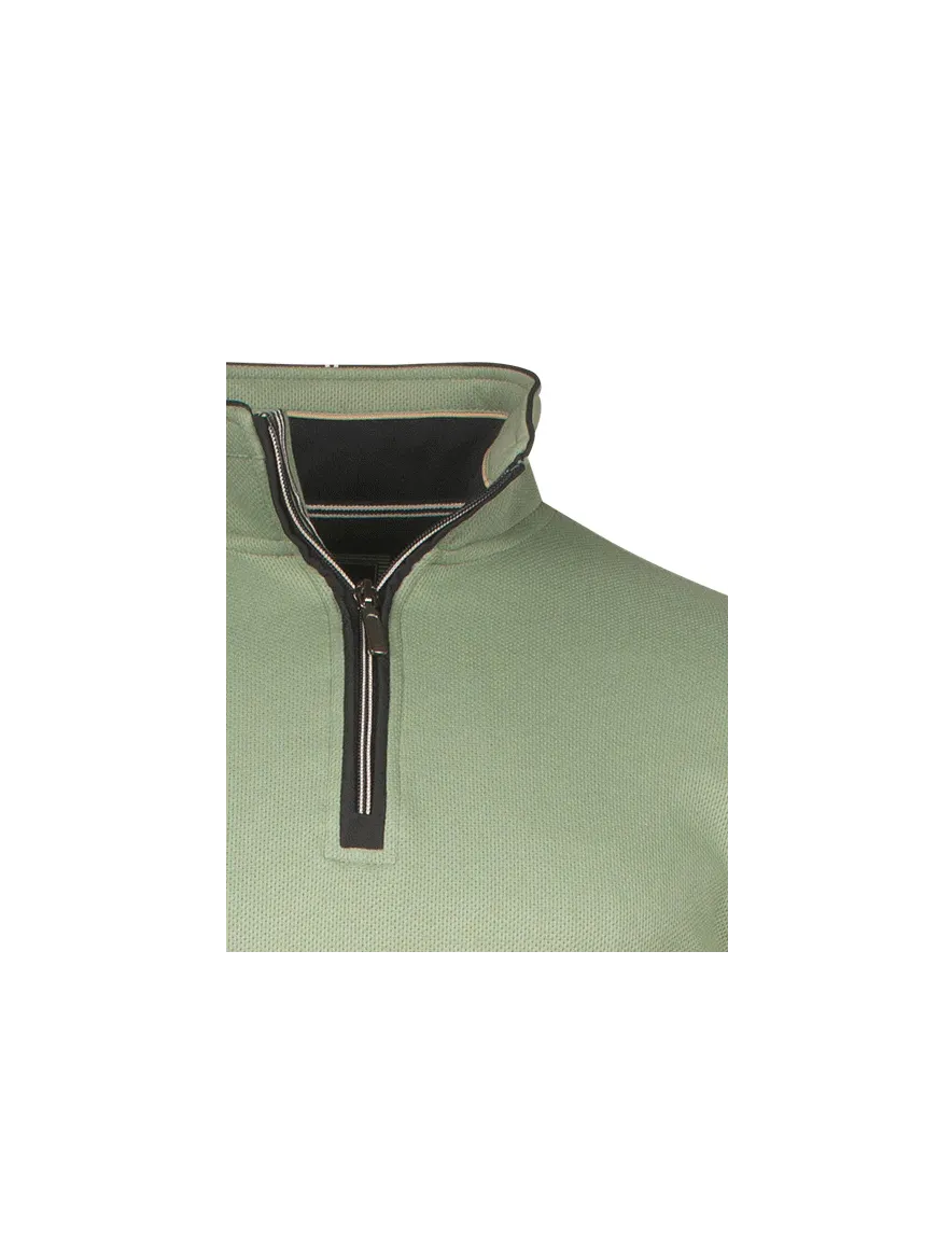 Baileys trui half zip groen katoen