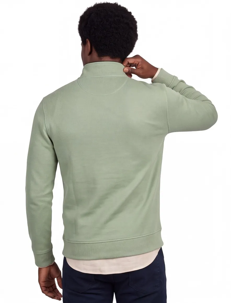 Baileys trui half zip groen katoen
