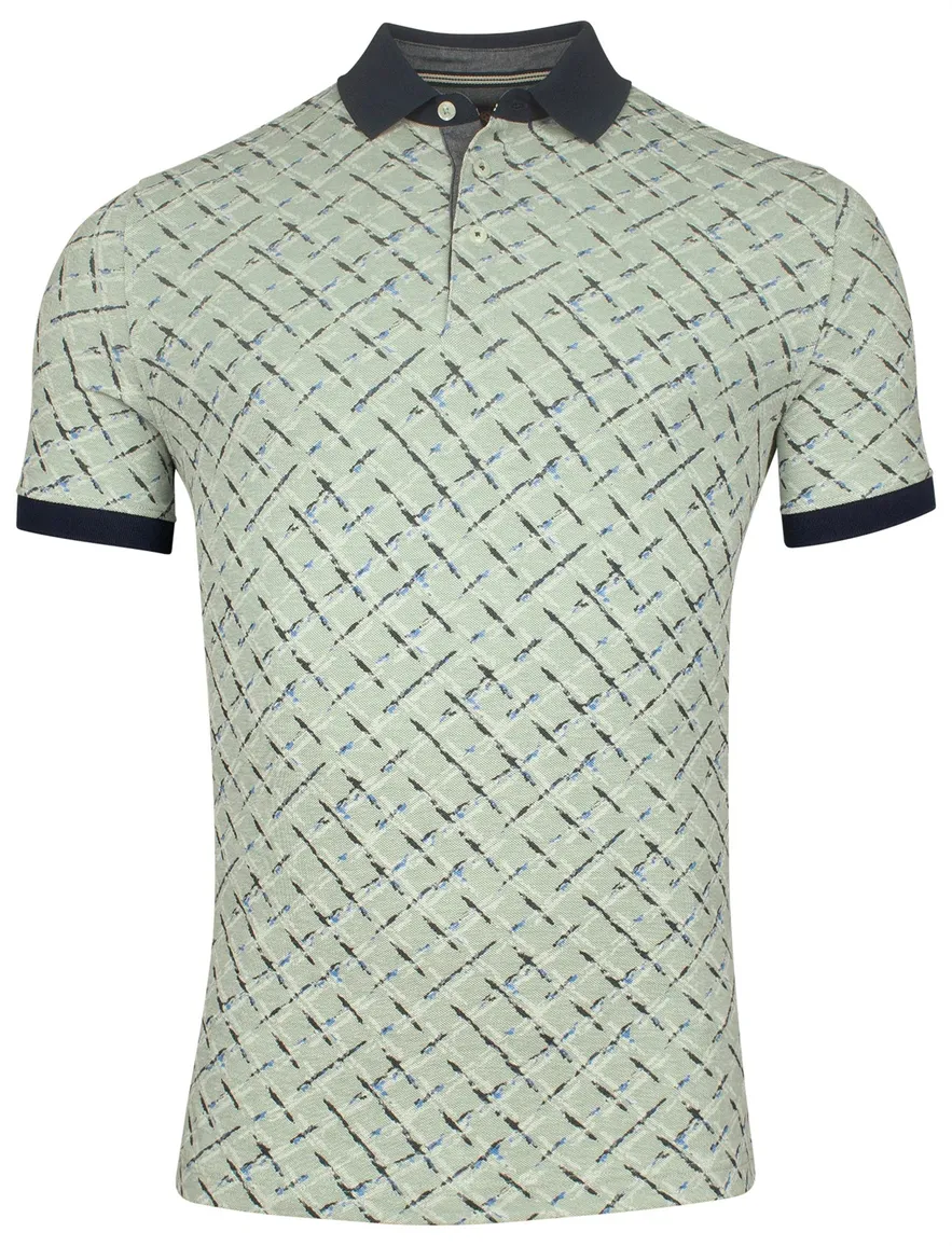 Baileys polo groen geprint 3 knoop fastener