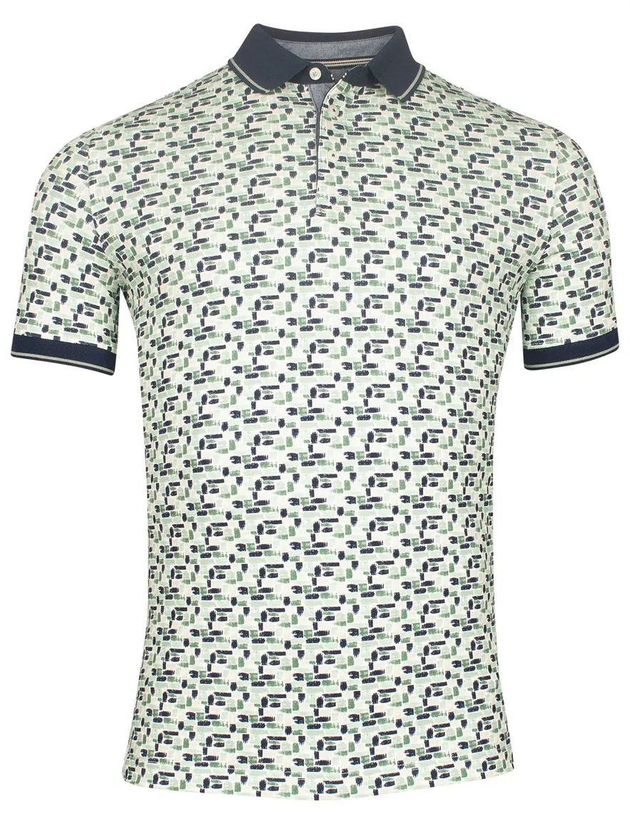 Baileys polo groen geprint normale fit