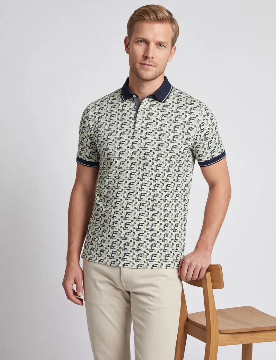 Baileys polo groen geprint
