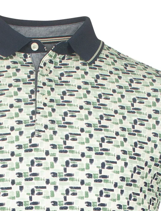 Baileys polo groen geprint multicolor zwart-wit