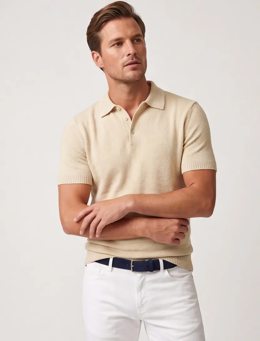 Baileys polo beige met boord