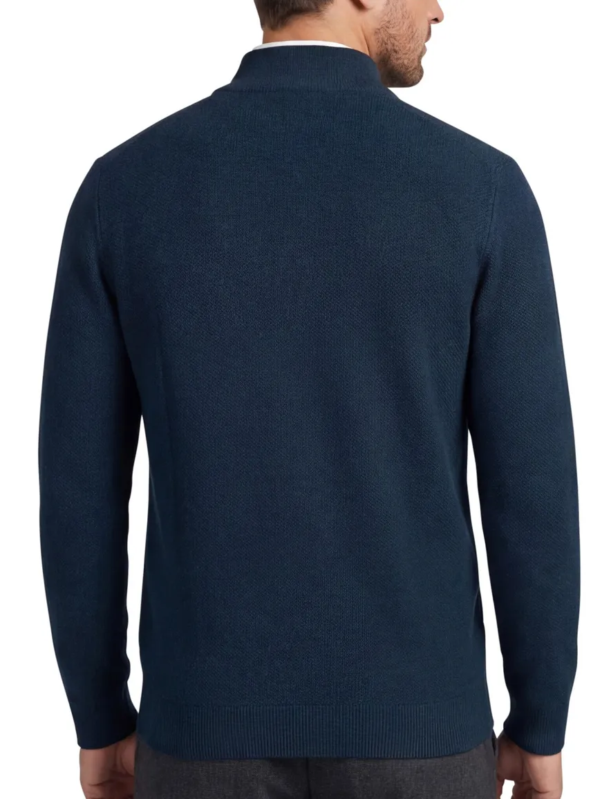 Baileys trui half zipper donkerblauw 100% katoen