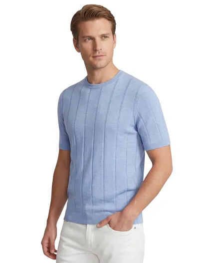 Paul & Shark Paul & Shark Fresco knitted t-shirt lichtblauw